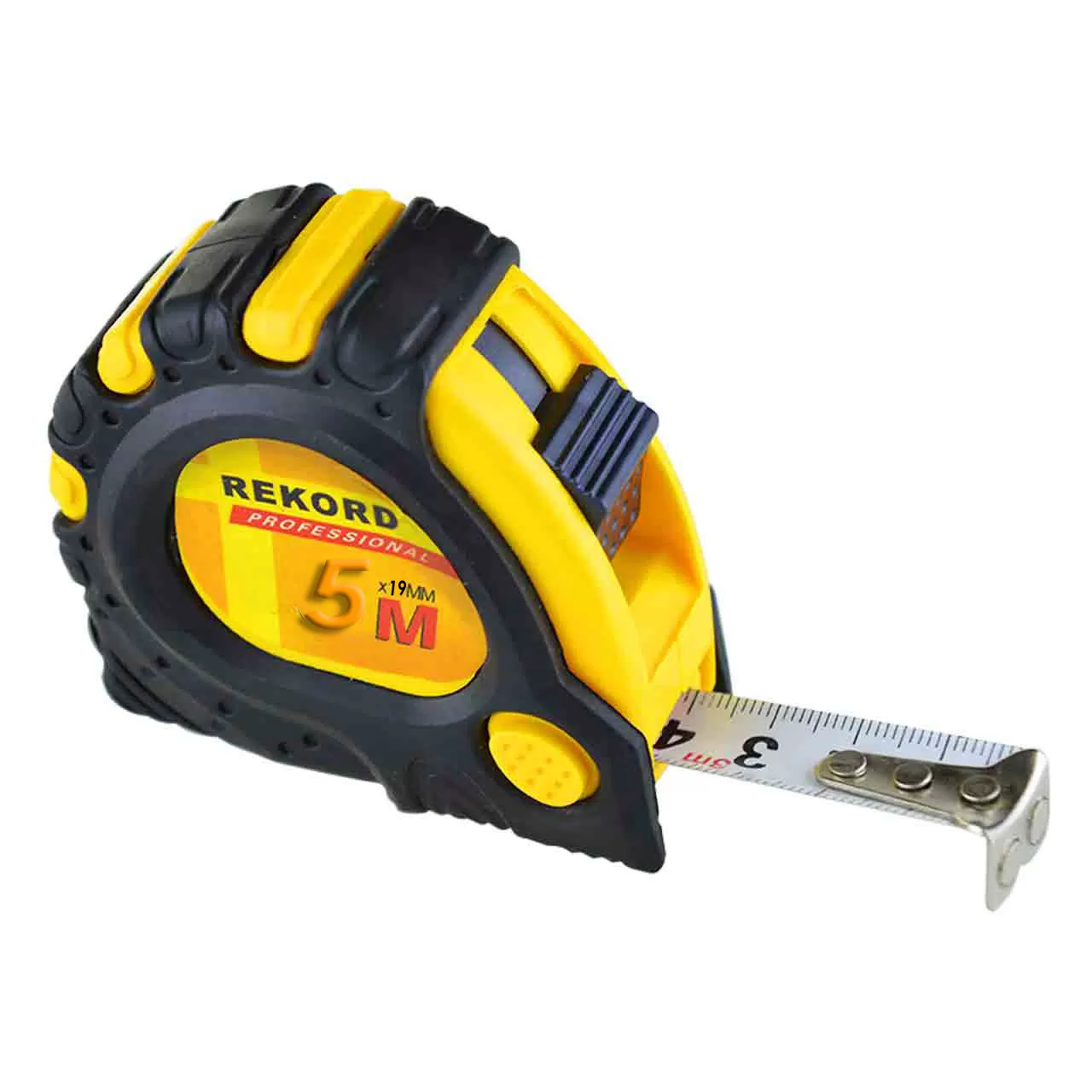 Рулетка измерительная с фиксатором, 5 м*19 мм, "REKORD"